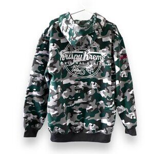 Krispy Kreme Limited Edition Camo Hoodie Men's Size Large Green White Sweatshirt